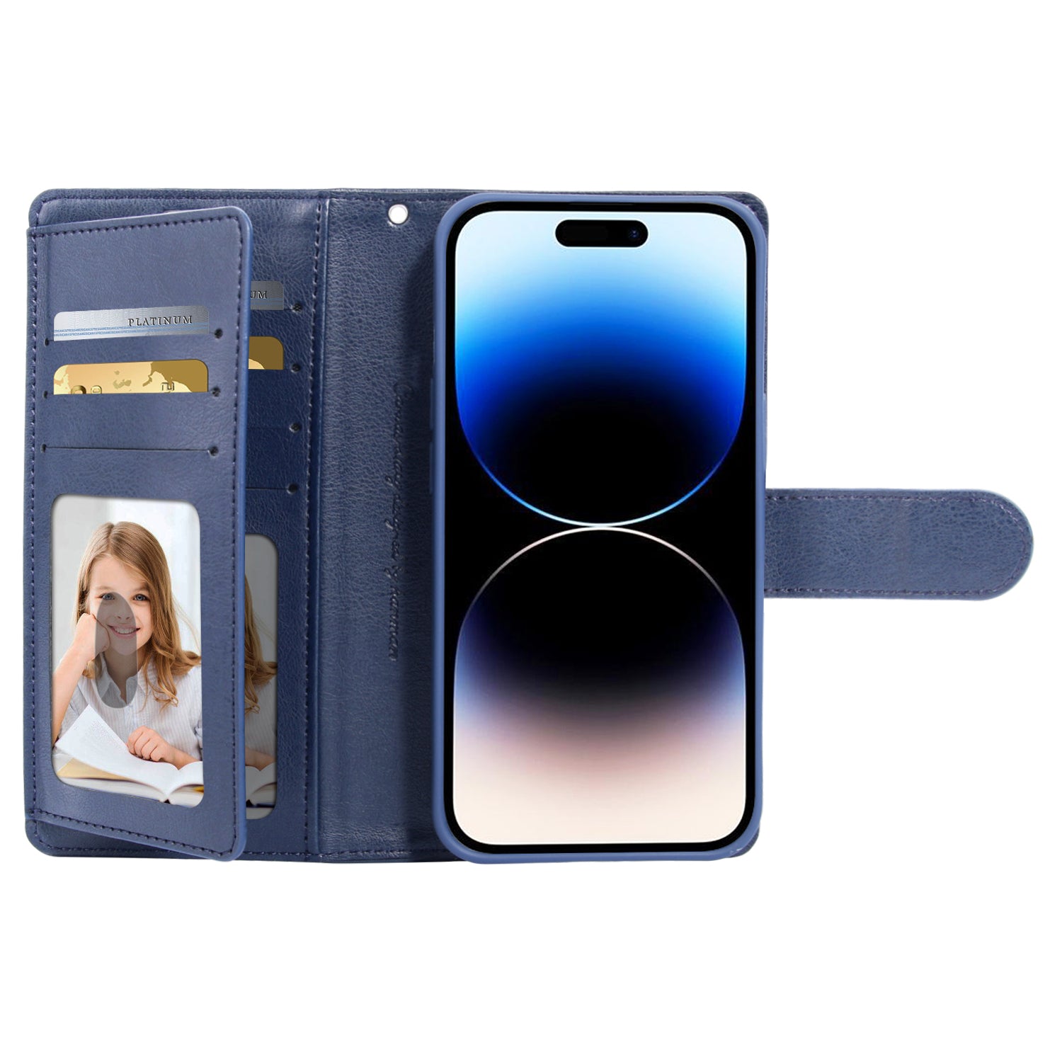 HANMAN Mila Series For iPhone 14 Pro PU Leather Foldable Stand Cover Phone Wallet Case HANMAN Mila Series For iPhone 14 Pro PU Leather Foldable Stand Cover Phone Wallet Case